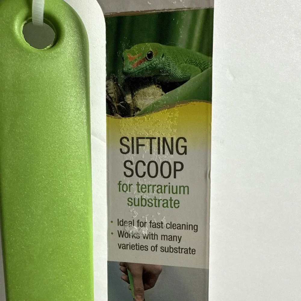 Green Sifting Litter Scoop for Small Pets & Reptiles - Easy Clean Nylon‎ NEW
